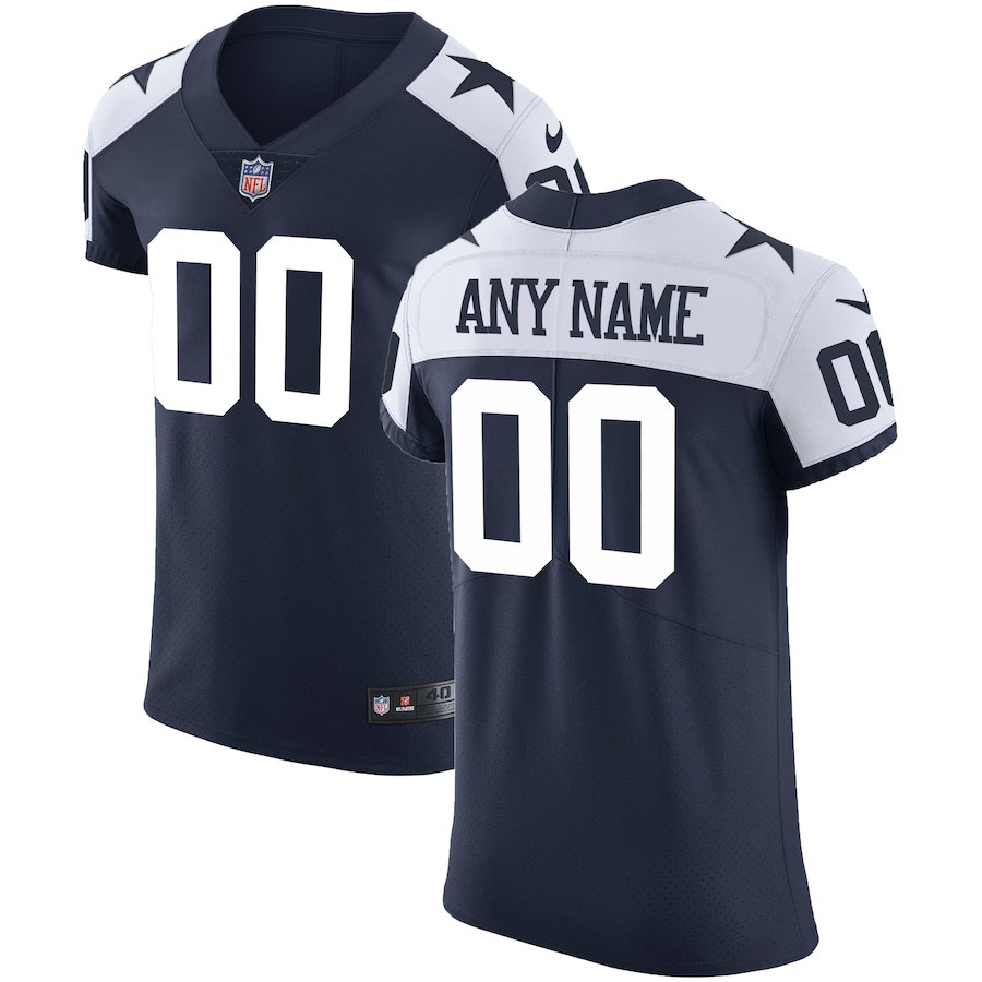 Men's Dallas Cowboys Navy Vapor Untouchable Custom Elite NFL Stitched Jersey